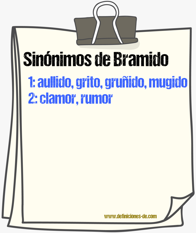 Sinnimos de bramido