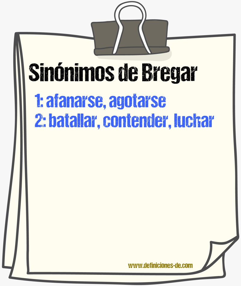 Sinnimos de bregar