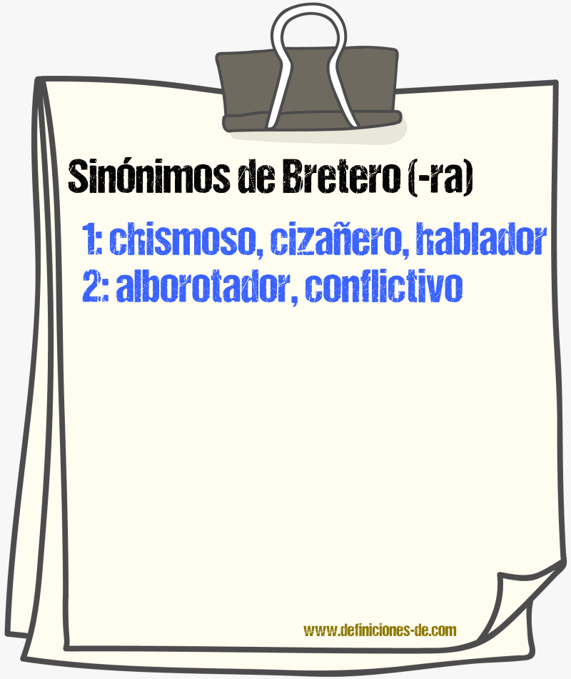 Sinnimos de bretero