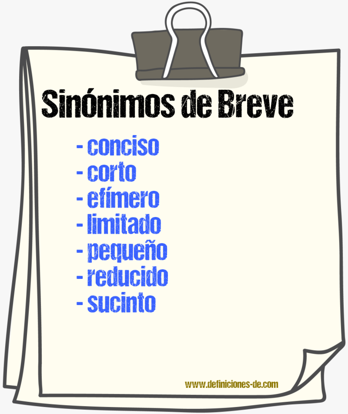 Sinnimos de breve