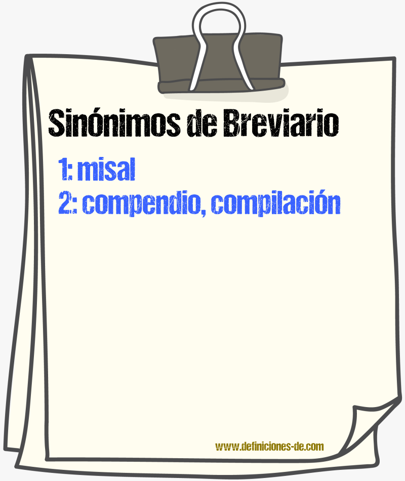 Sinnimos de breviario