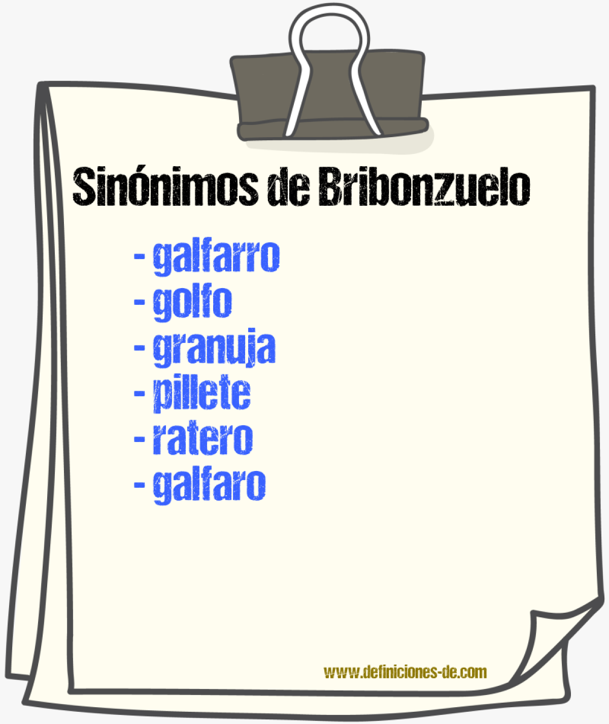 Sinnimos de bribonzuelo