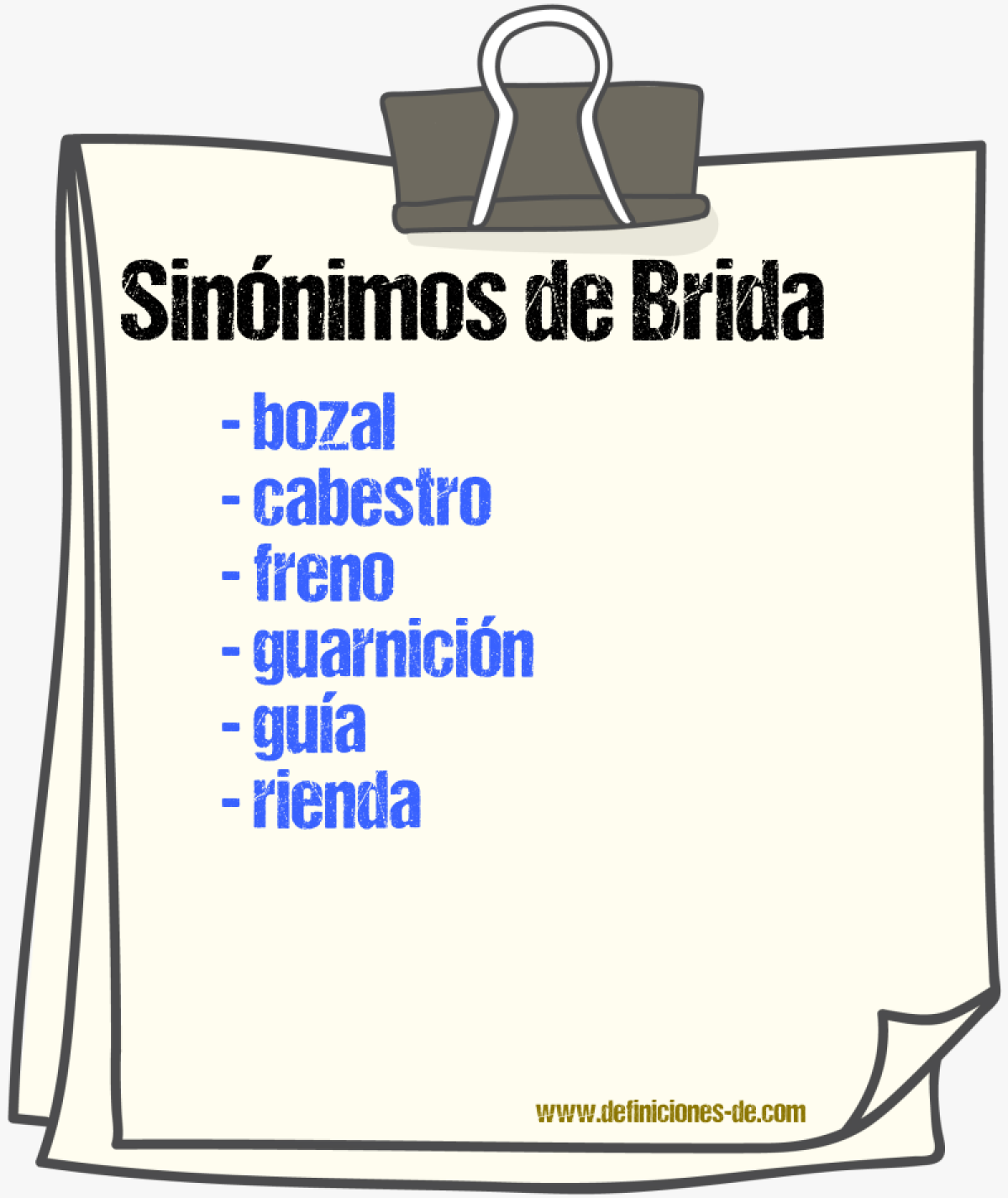 Sinnimos de brida