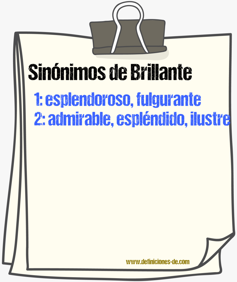 Sinnimos de brillante