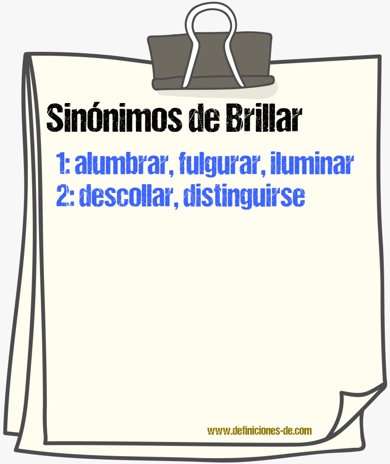 Sinnimos de brillar