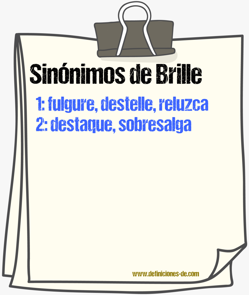 Sinónimos de brille