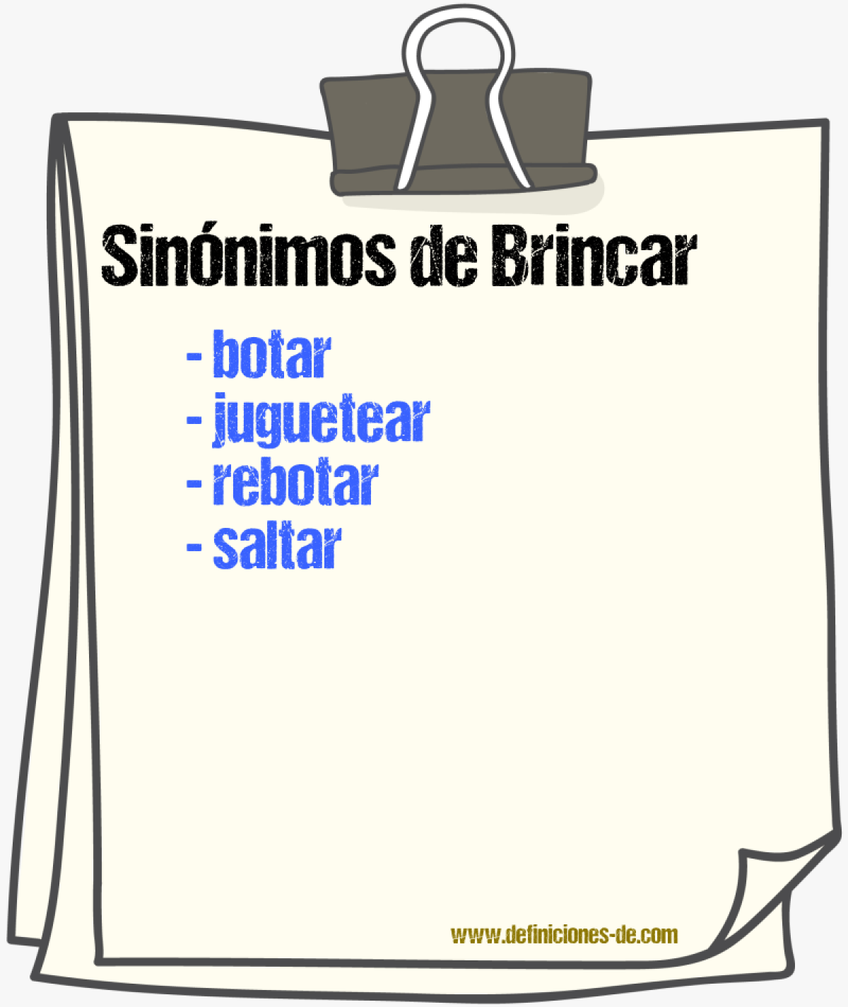 Sinnimos de brincar