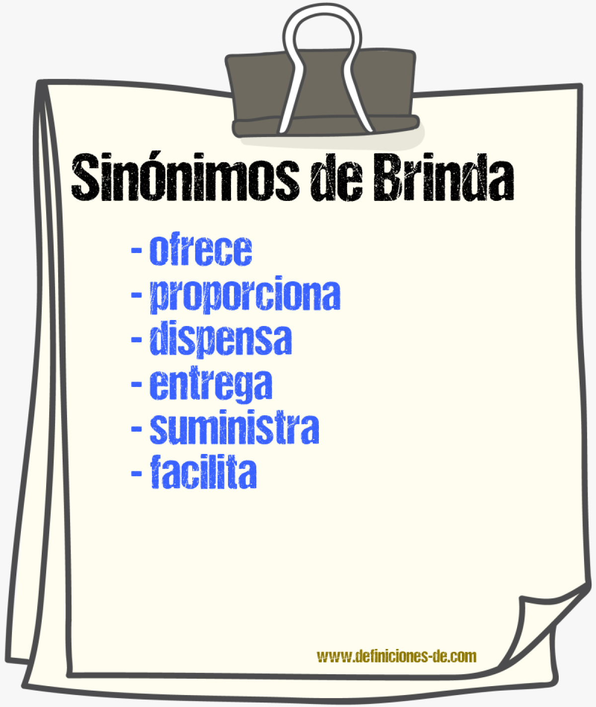 Sinónimos de brinda