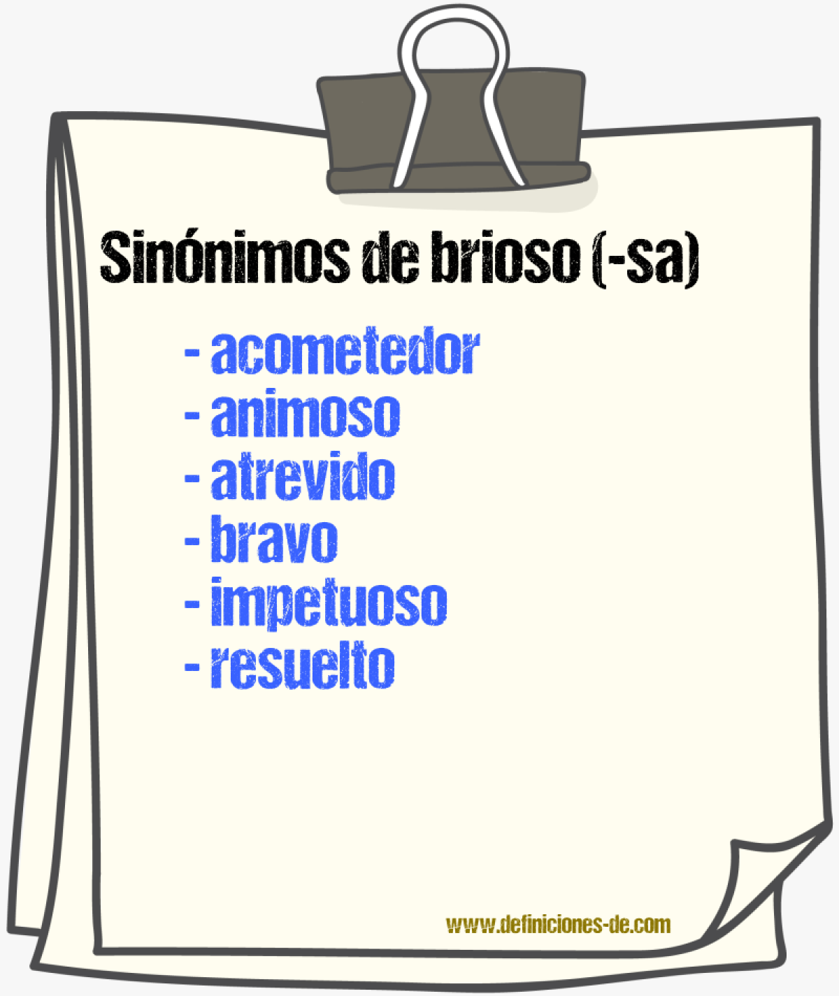 Sinnimos de brioso