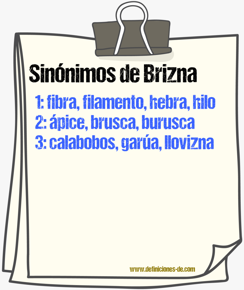 Sinnimos de brizna