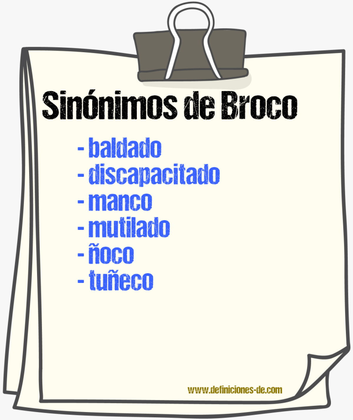 Sinnimos de broco