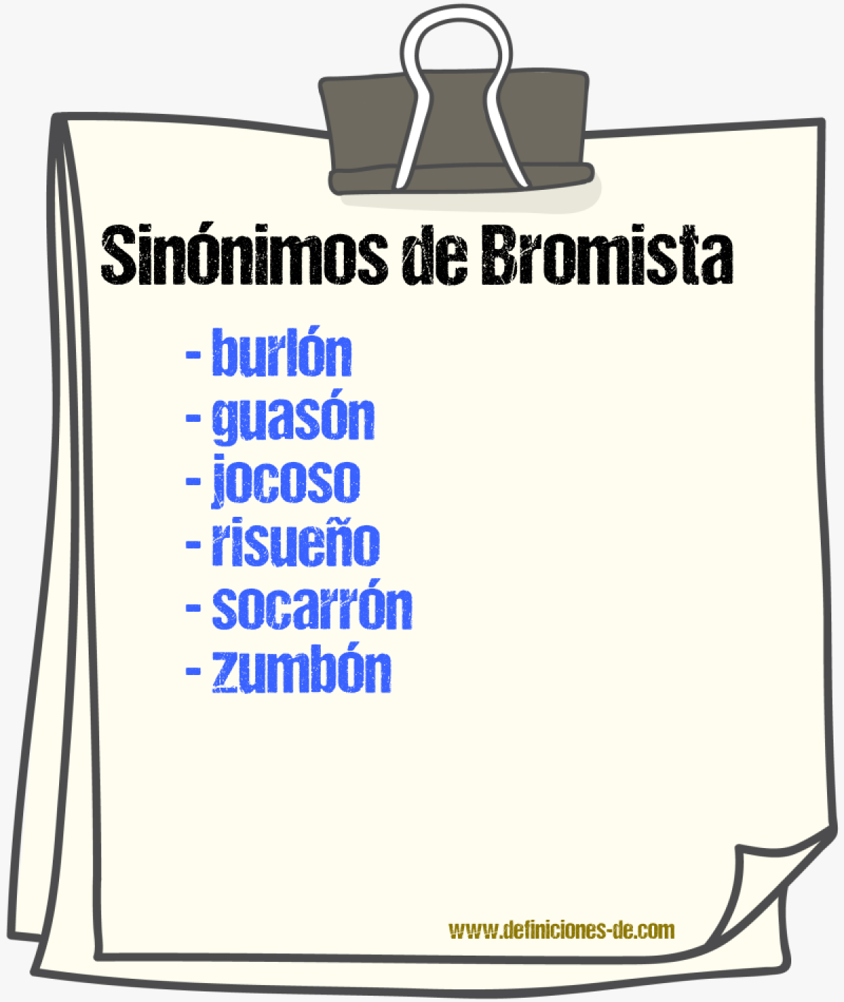 Sinnimos de bromista