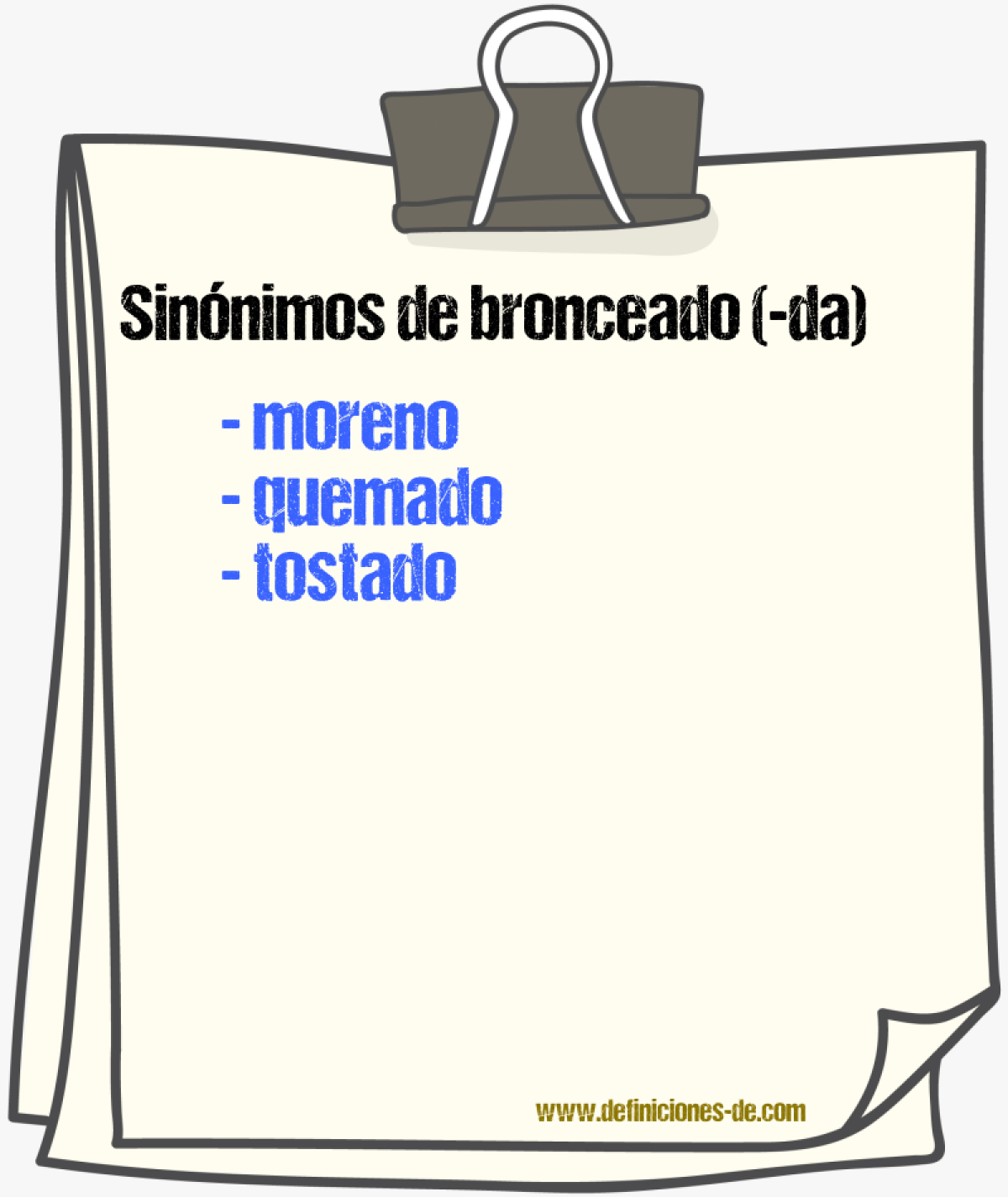 Sinnimos de bronceado