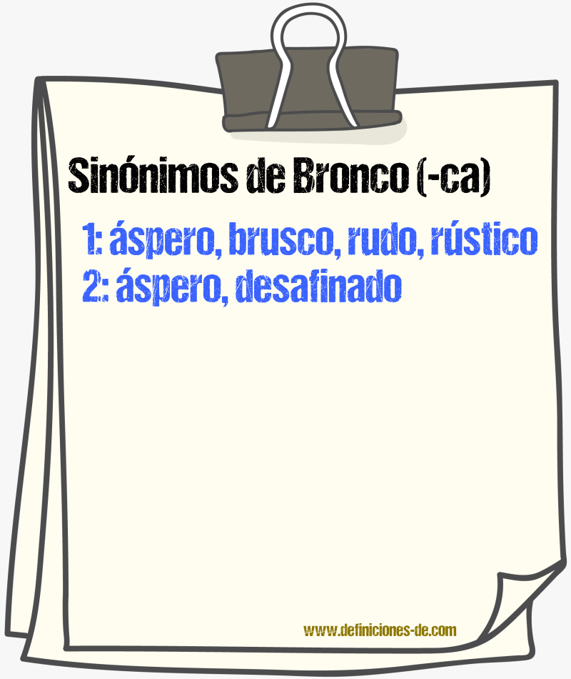 Sinnimos de bronco