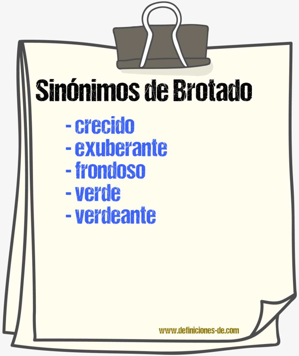 Sinnimos de brotado