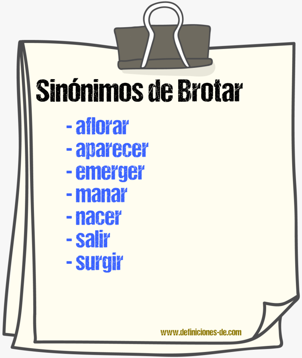 Sinnimos de brotar