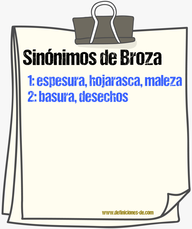 Sinnimos de broza