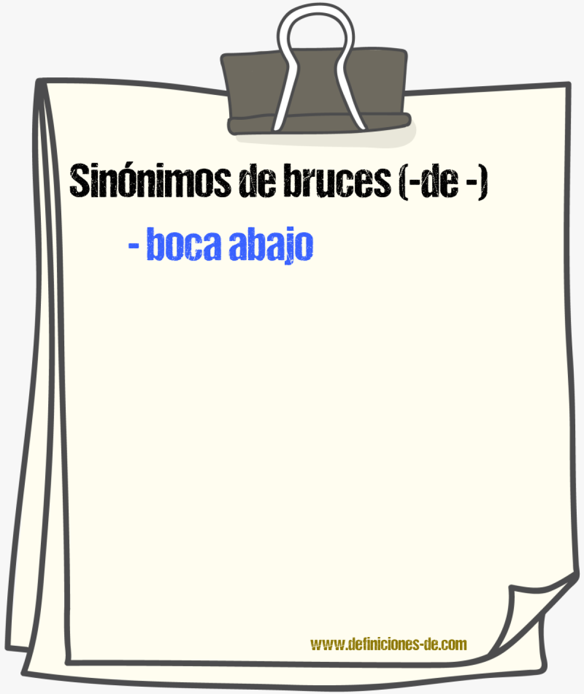 Sinnimos de bruces