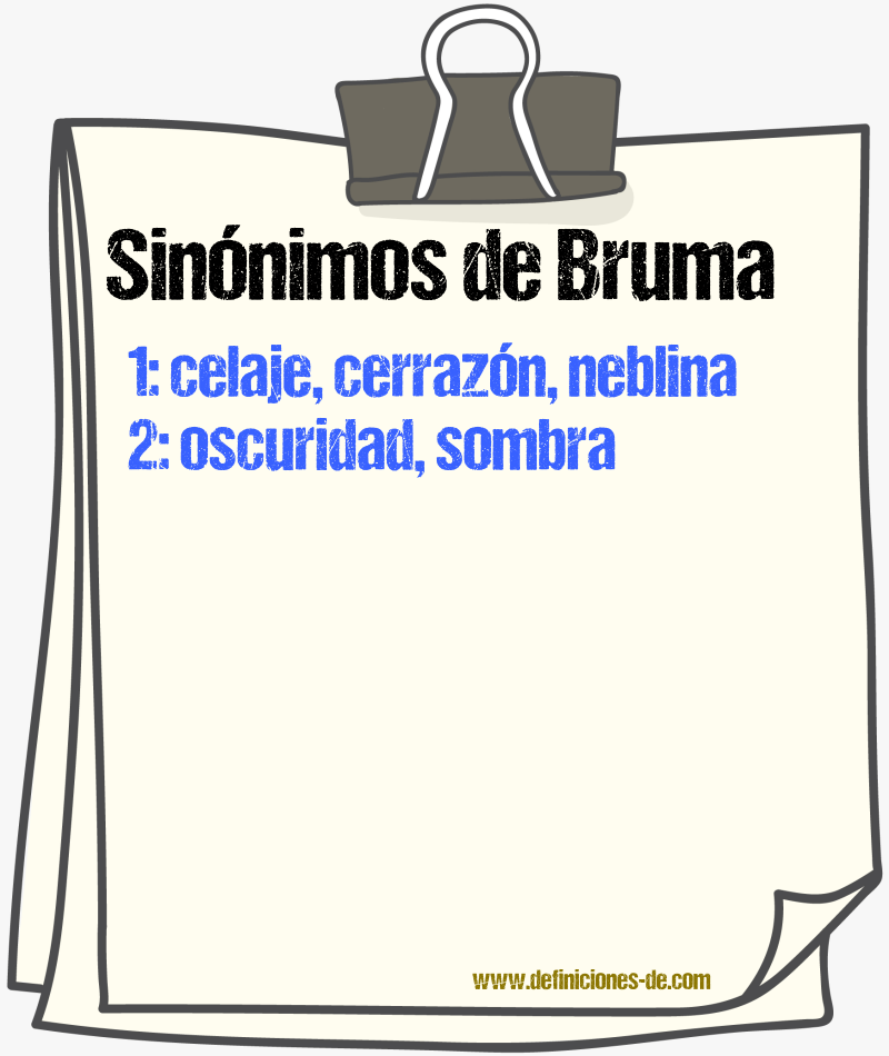 Sinnimos de bruma