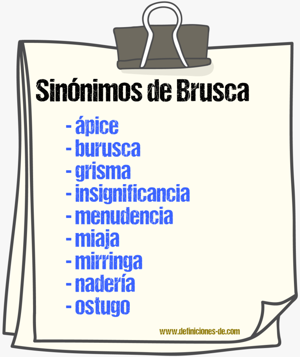 Sinnimos de brusca