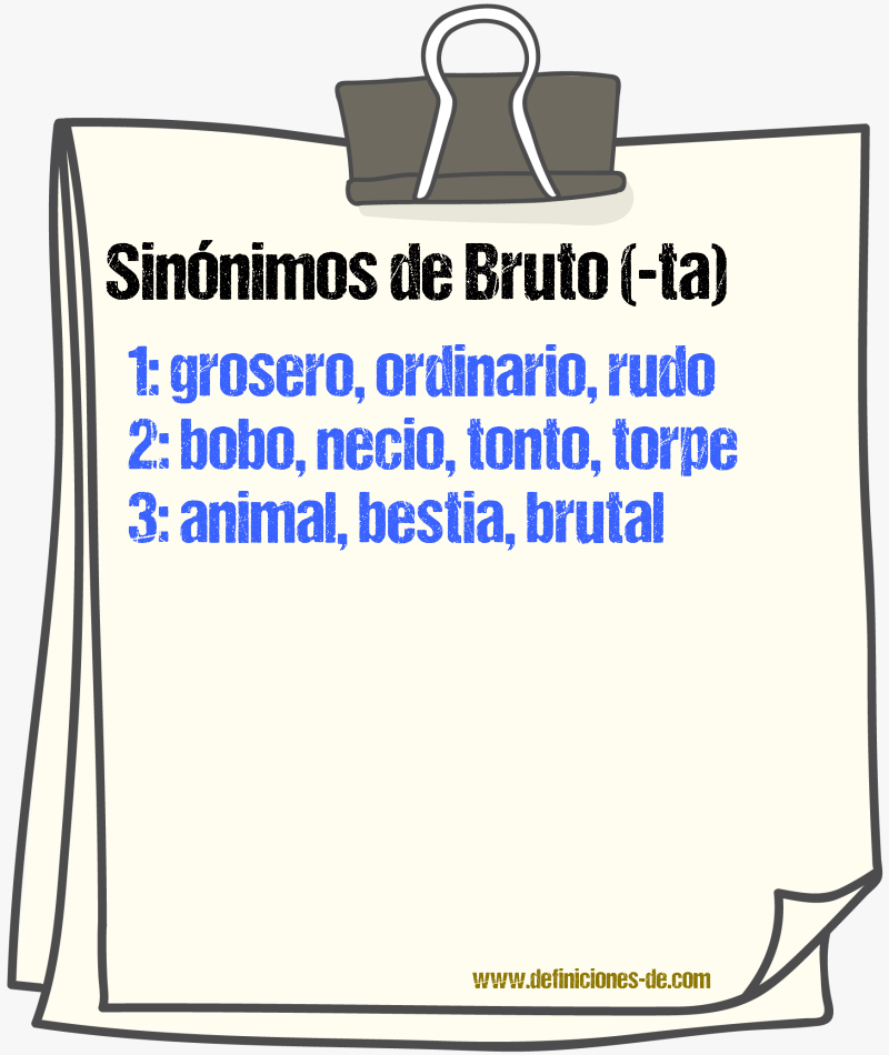 Sinnimos de bruto