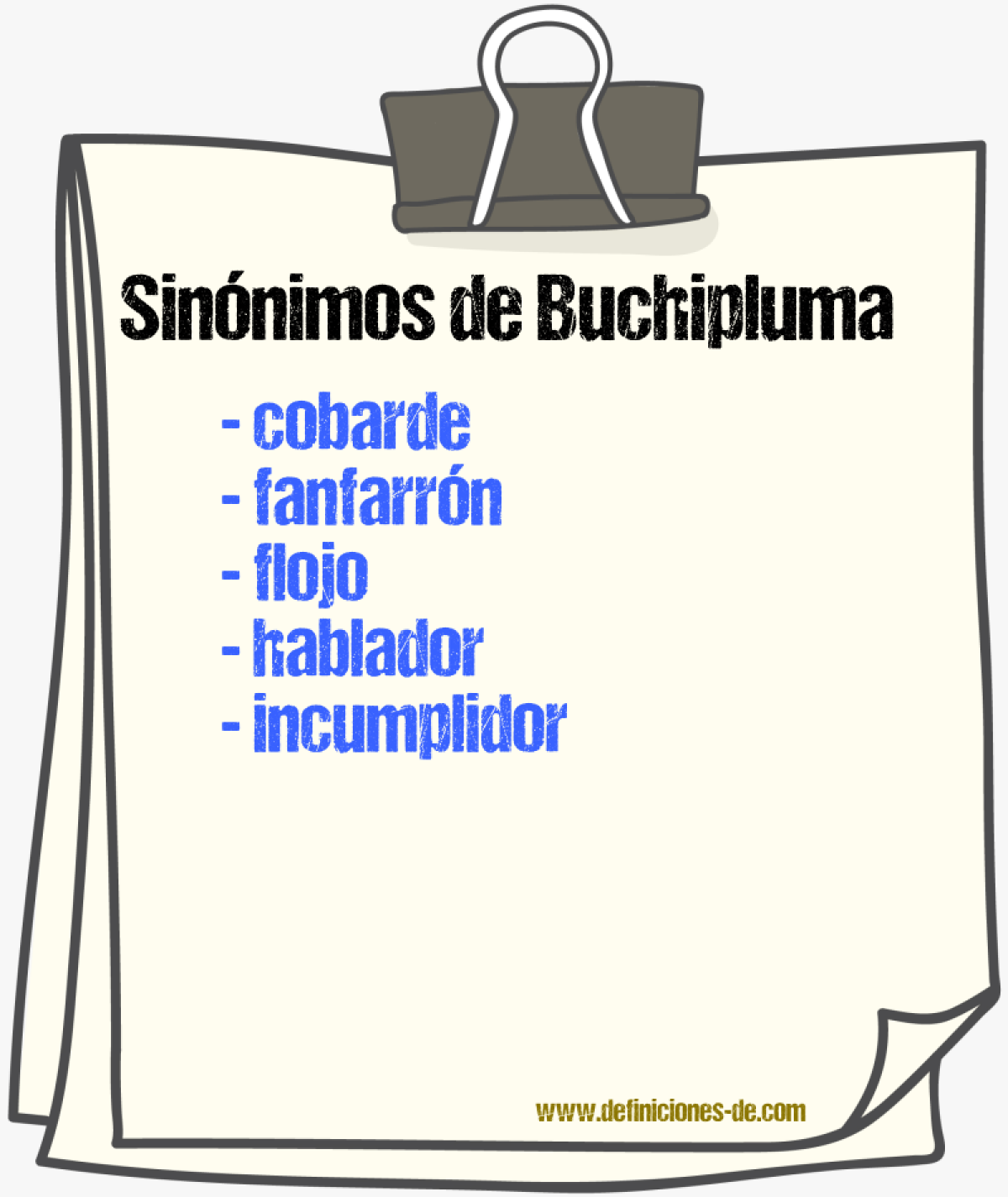 Sinnimos de buchipluma