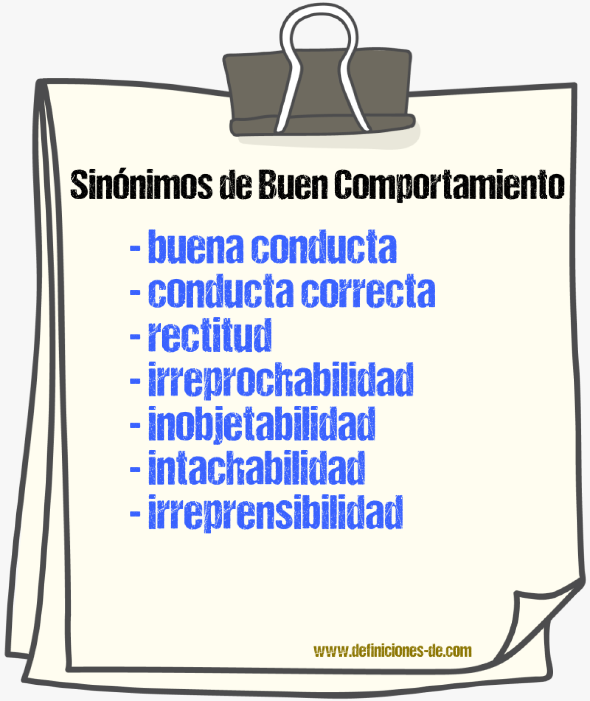 Sinónimos de buen comportamiento