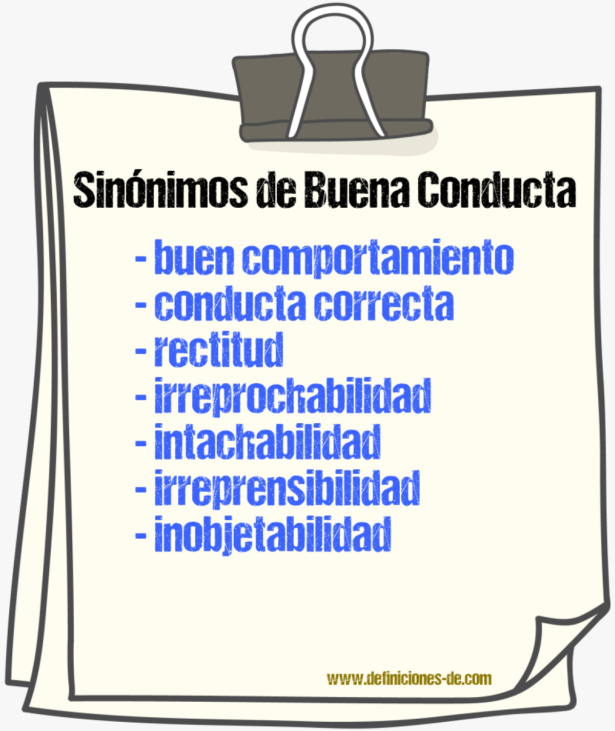 Sinónimos de buena conducta