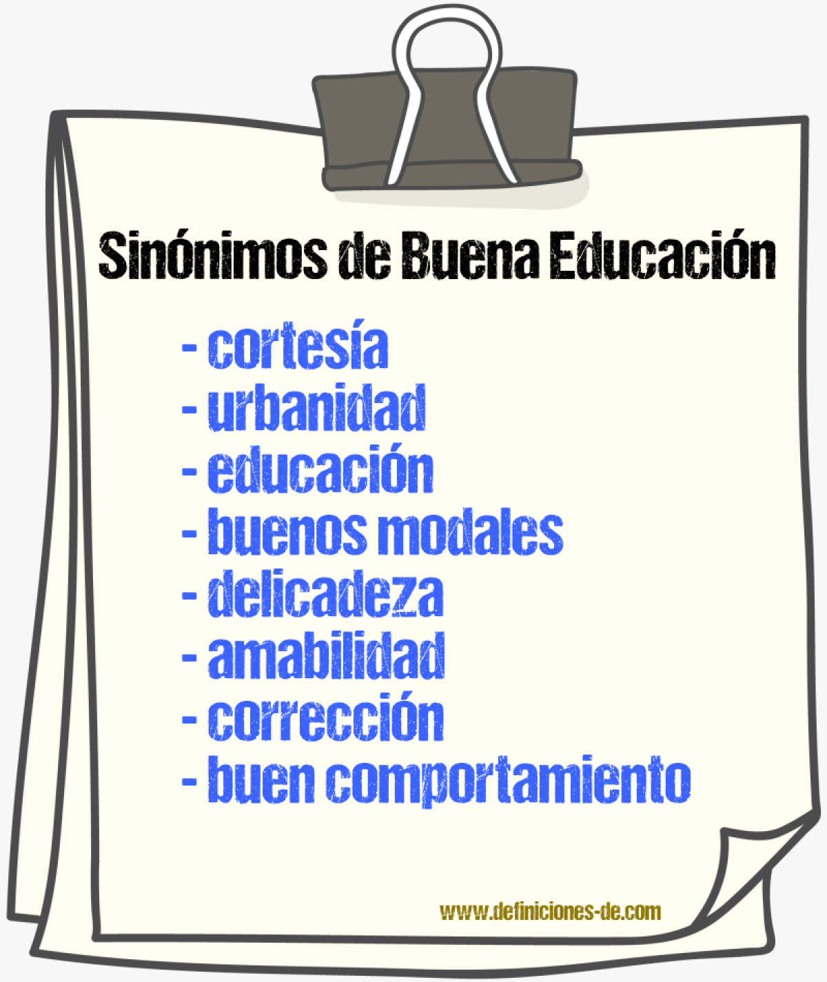 Sinónimos de buena educación