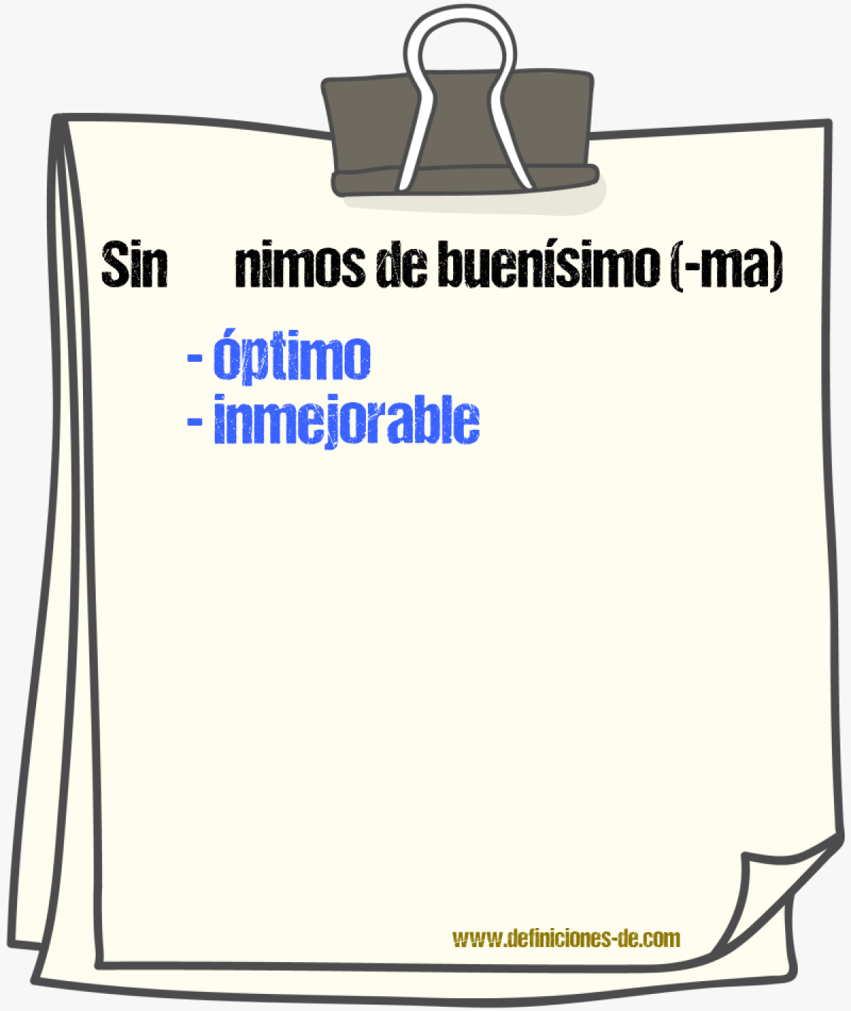 Sinnimos de buensimo