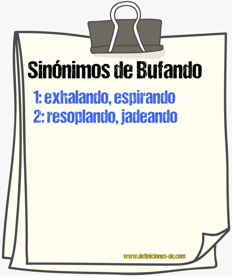 Sinónimos de bufando