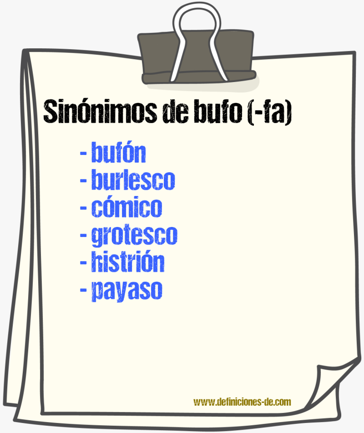 Sinnimos de bufo