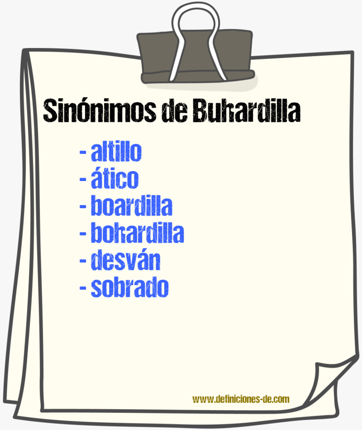 Sinnimos de buhardilla