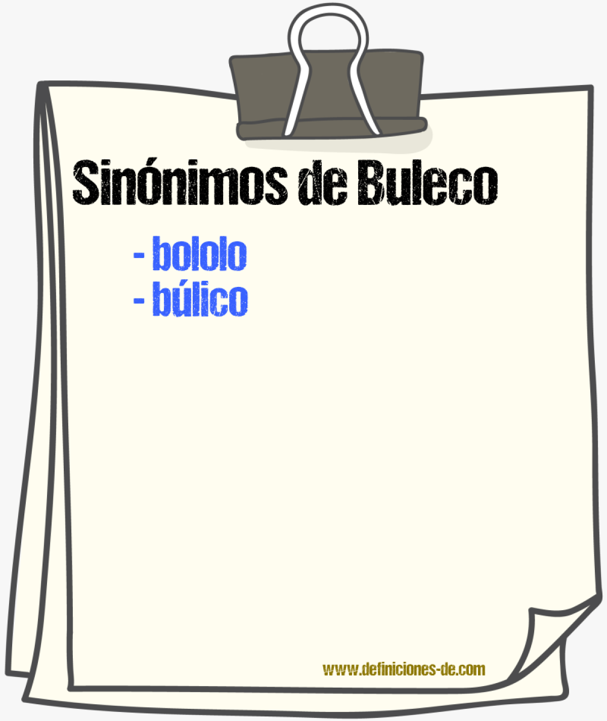 Sinnimos de buleco