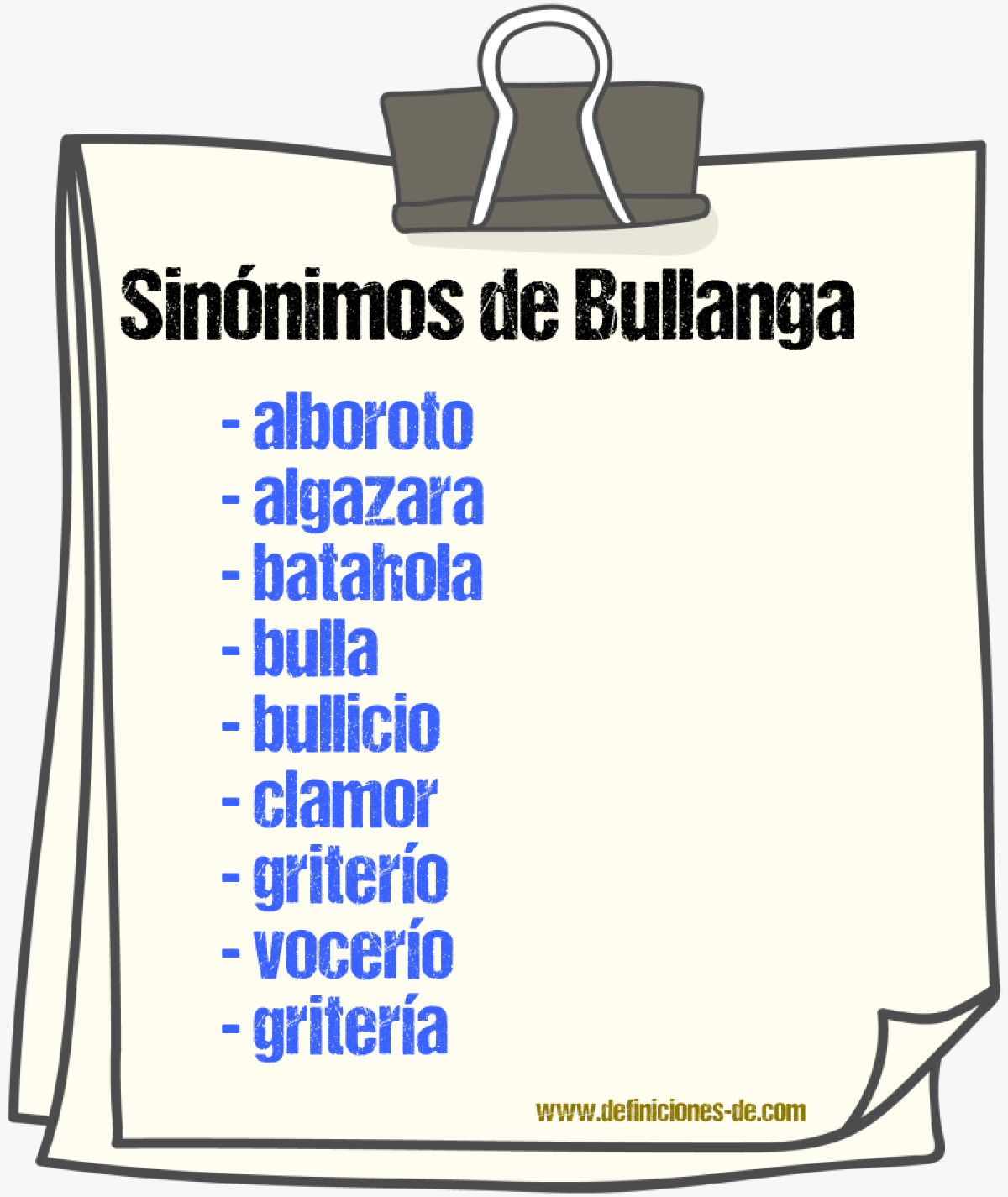 Sinnimos de bullanga