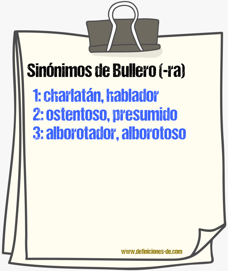 Sinnimos de bullero