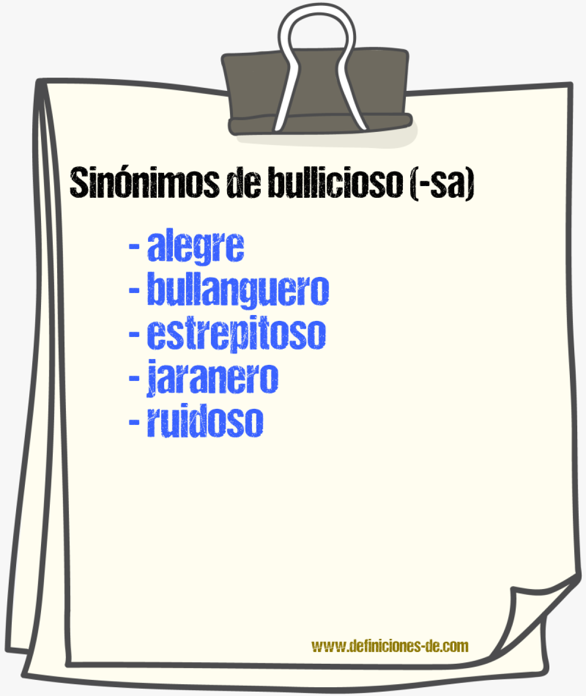 Sinnimos de bullicioso