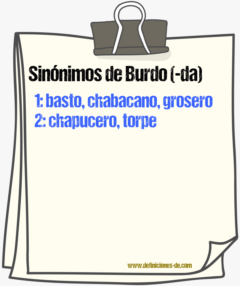 Sinnimos de burdo