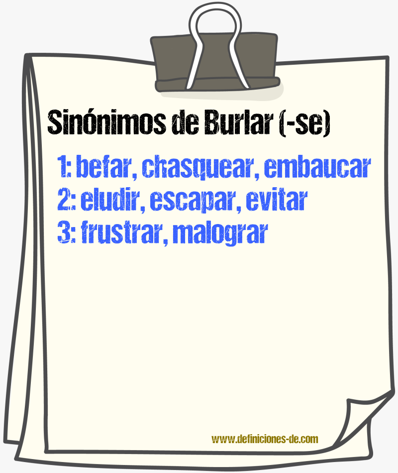 Sinnimos de burlar