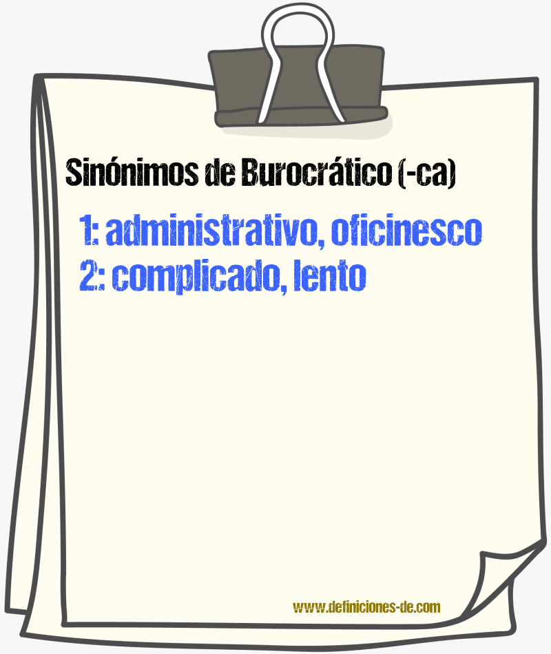 Sinnimos de burocrtico