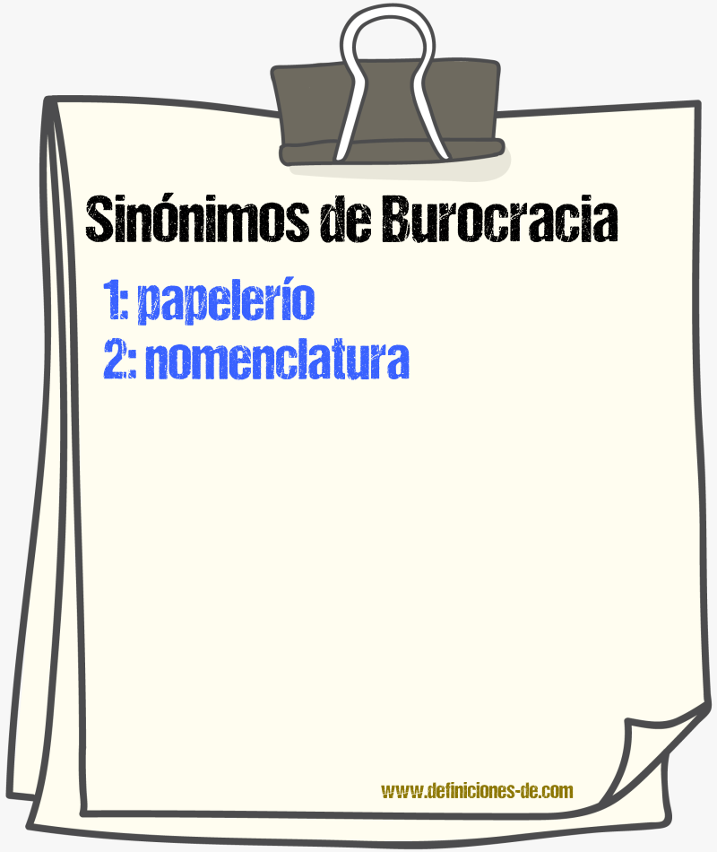 Sinnimos de burocracia