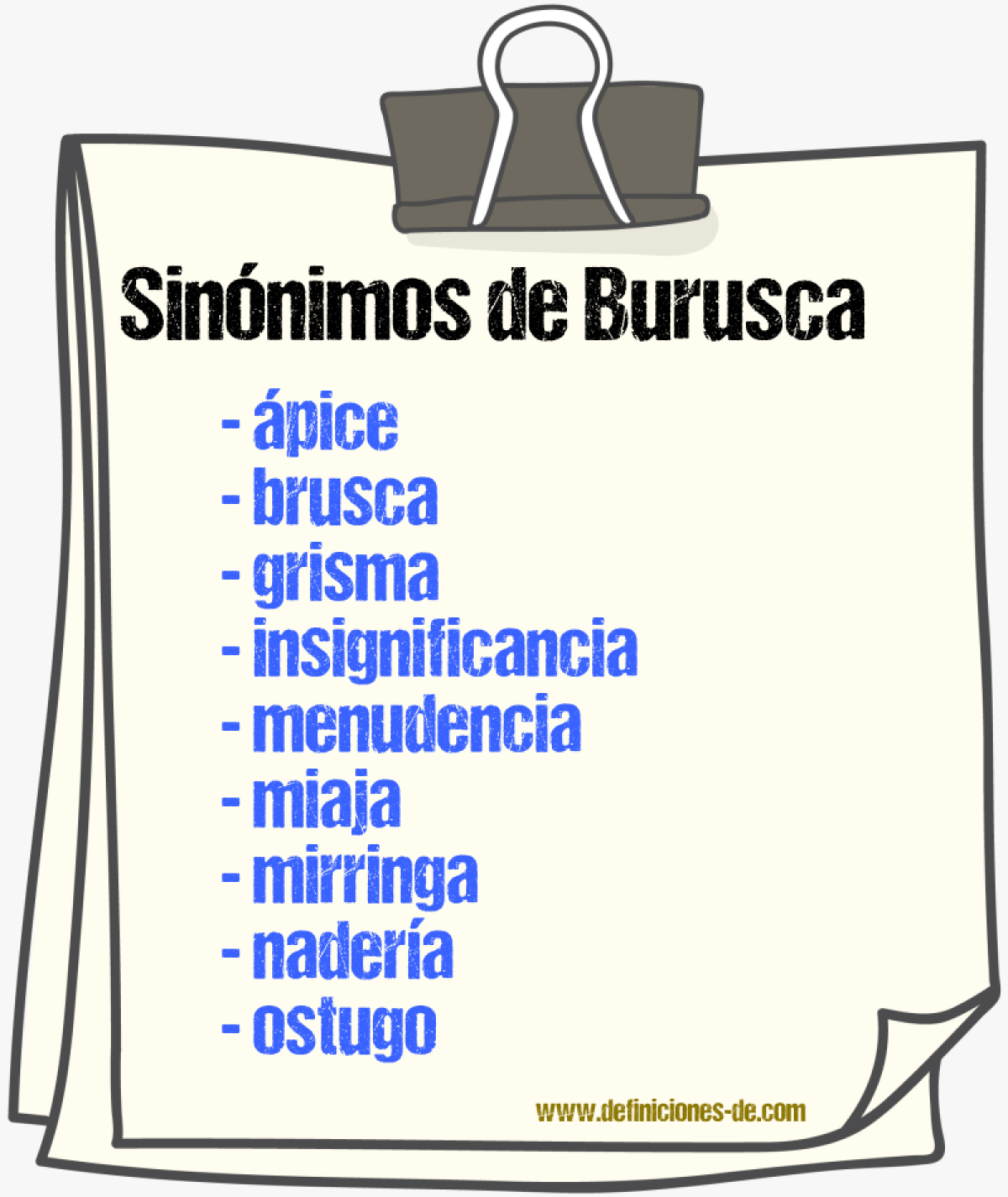 Sinnimos de burusca