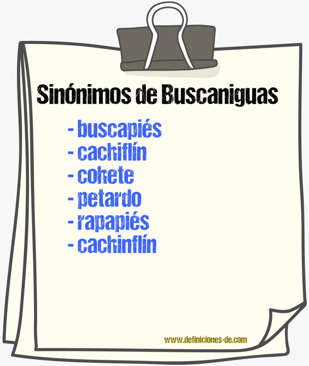 Sinnimos de buscaniguas