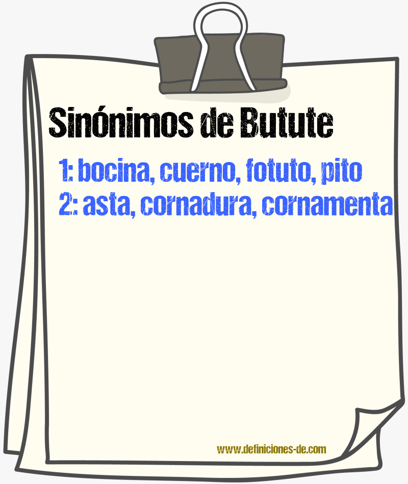 Sinnimos de butute