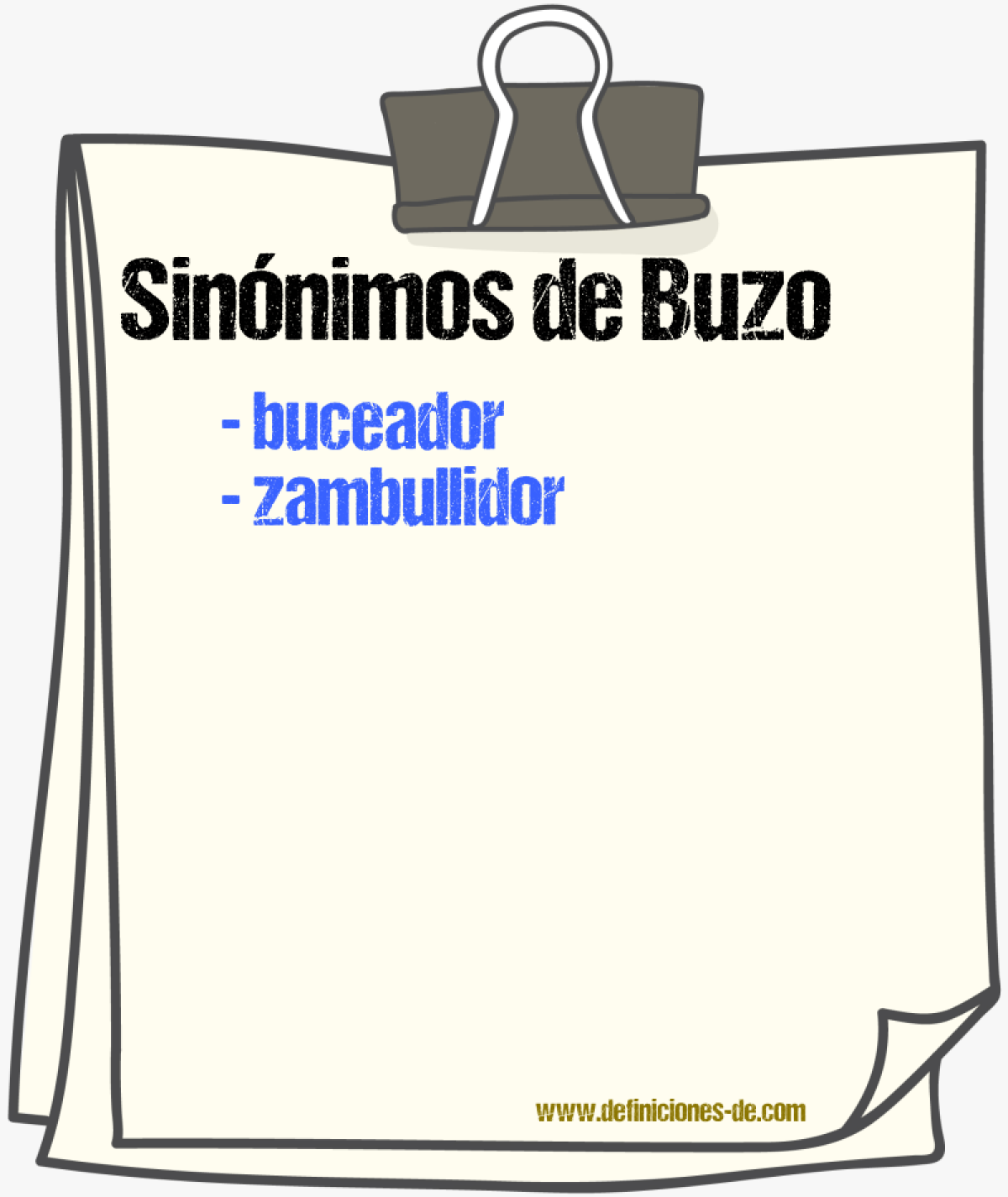 Sinnimos de buzo