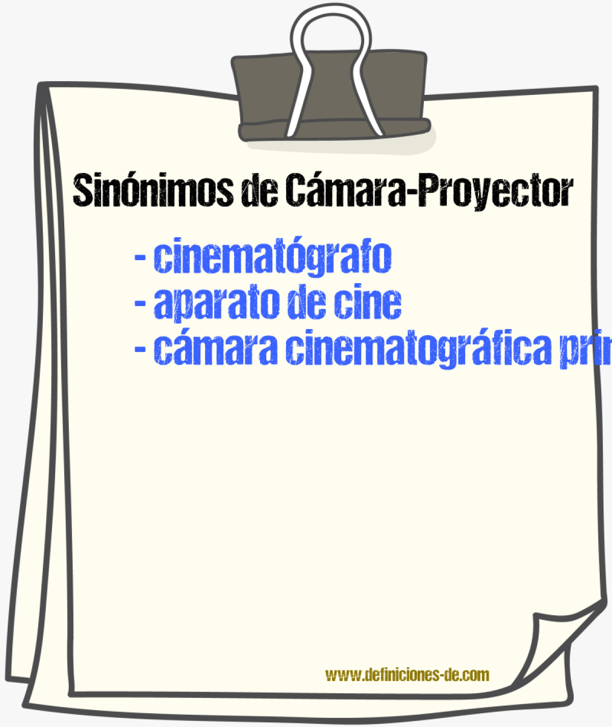 Sinónimos de cámara-proyector