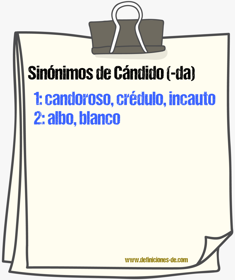 Sinnimos de cndido