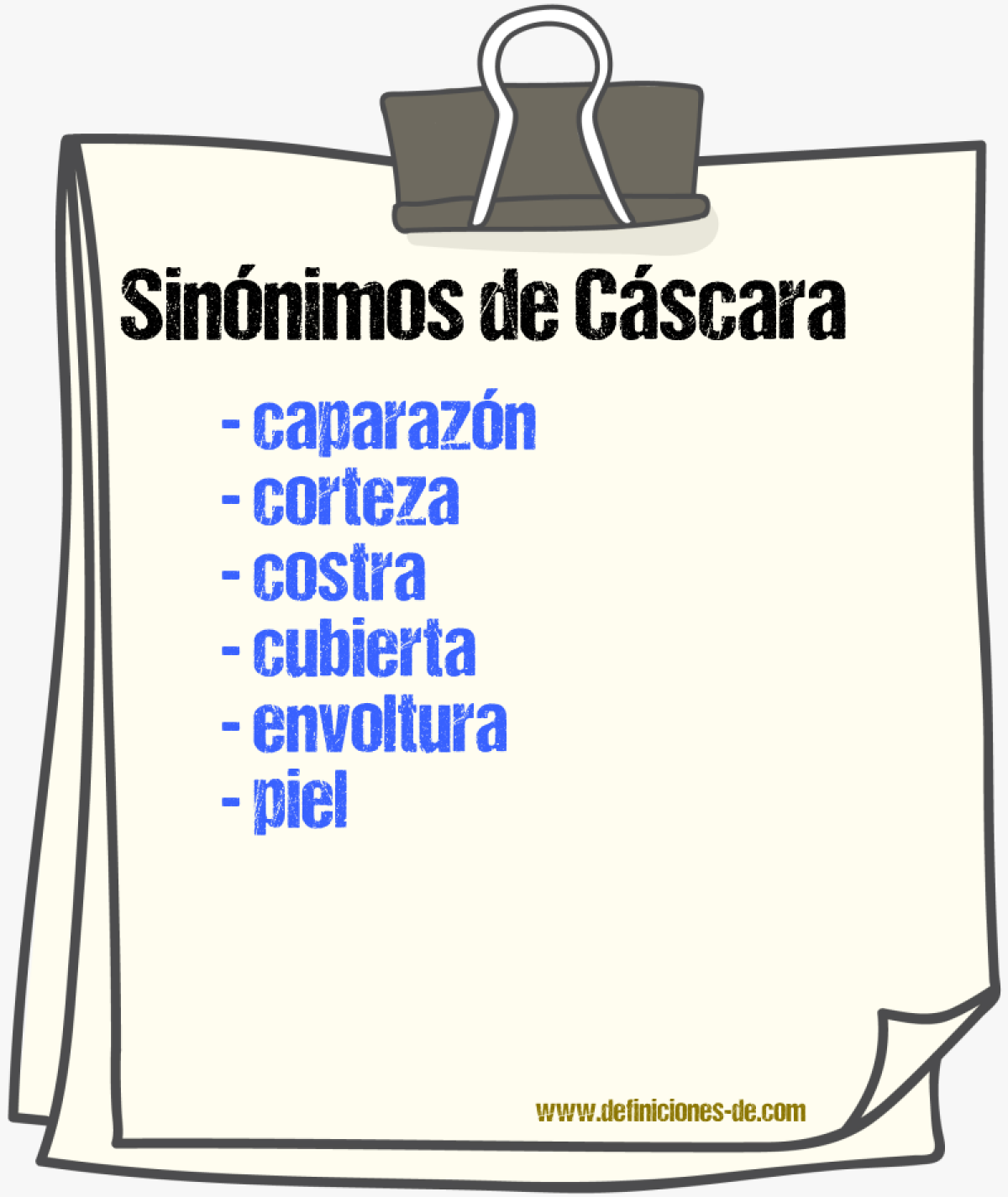 Sinnimos de cscara