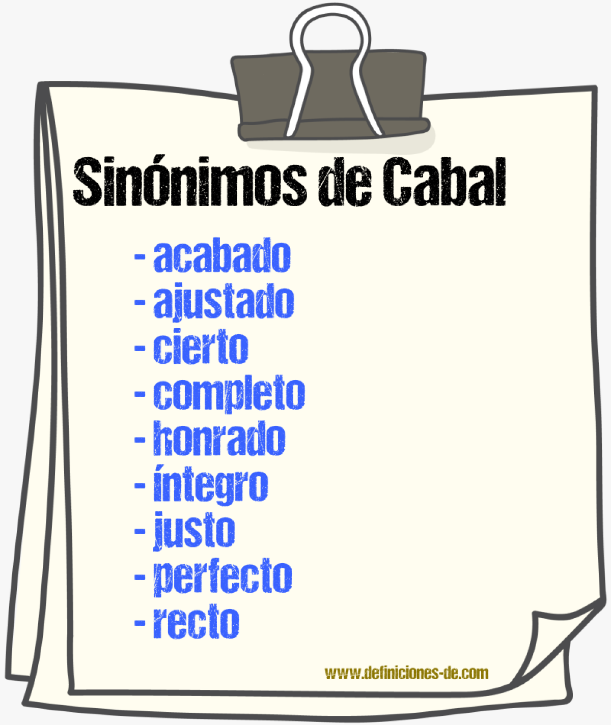 Sinnimos de cabal