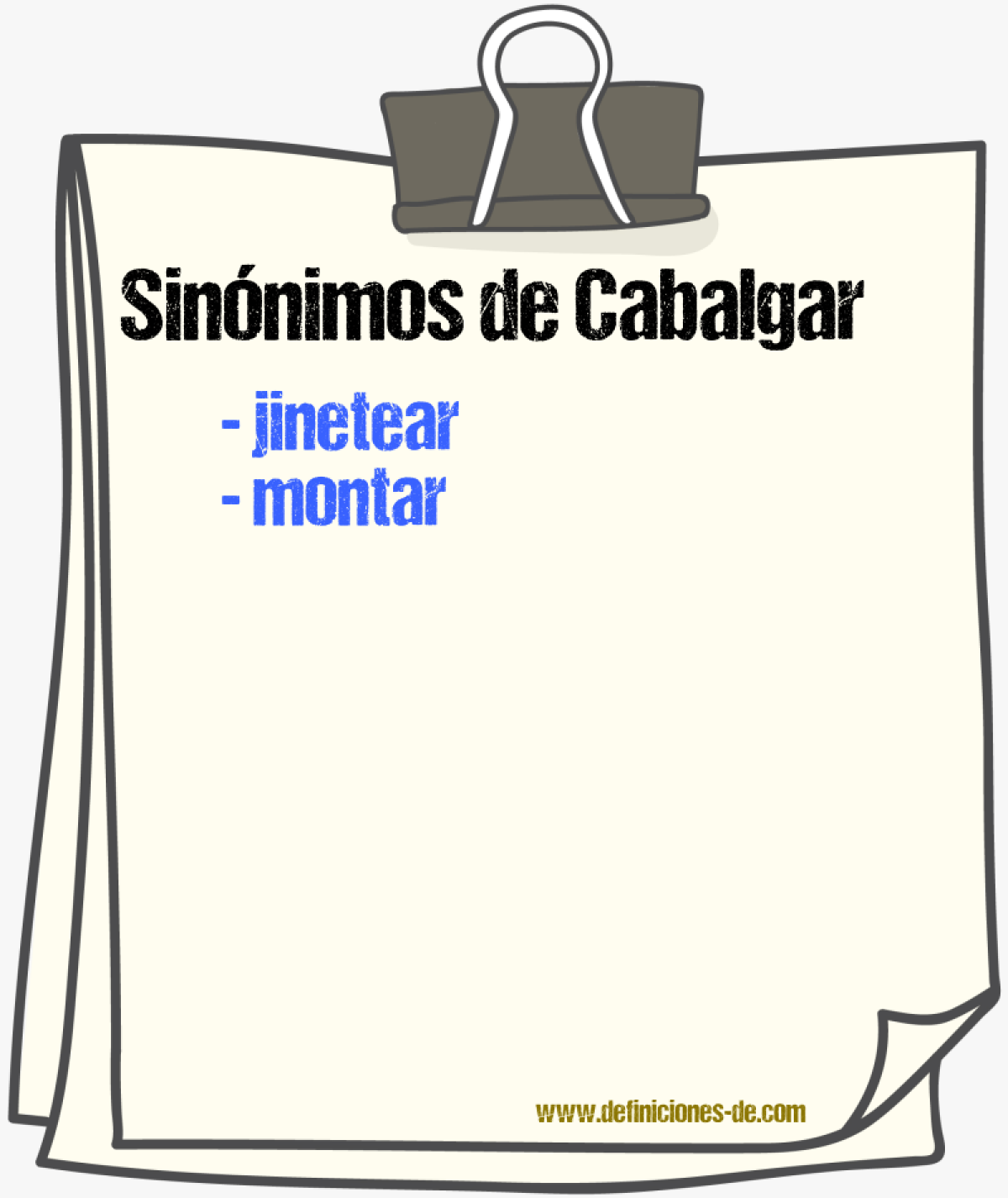 Sinnimos de cabalgar